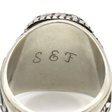 ジャスティンズ JOSTENS カレッジリング ホワイトゴールド K10WG リング 指輪 緑 ビンテージ 18号