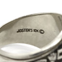 ジャスティンズ JOSTENS カレッジリング ホワイトゴールド K10WG リング 指輪 緑 ビンテージ 18号