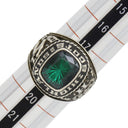 ジャスティンズ JOSTENS カレッジリング ホワイトゴールド K10WG リング 指輪 緑 ビンテージ 18号