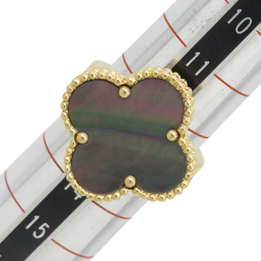 ヴァンクリーフアーペル Van Cleef & Arpels マジック アルハンブラ グレーXイエローゴールド K18YG ダイヤモンド グレーマザーオブパール #53(JP13) リング 指輪 シェル 12.5号