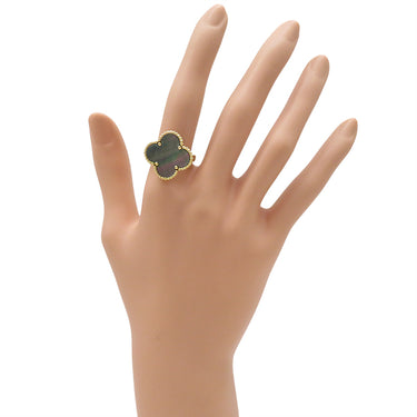 ヴァンクリーフアーペル Van Cleef & Arpels マジック アルハンブラ グレーXイエローゴールド K18YG ダイヤモンド グレーマザーオブパール #53(JP13) リング 指輪 シェル 12.5号