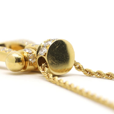 フレッド FRED フォース10 LM フルダイヤ 3B0209 イエローゴールド K18YG ダイヤモンド ネックレス AU750 18K