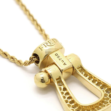 フレッド FRED フォース10 LM フルダイヤ 3B0209 イエローゴールド K18YG ダイヤモンド ネックレス AU750 18K