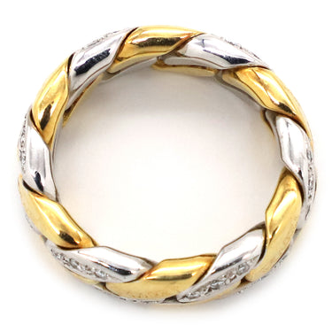 ピアジェ PIAGET ダイヤ チェーンリング イエローゴールドXホワイトゴールド K18YG K18WG ダイヤモンド リング 指輪 コンビ 16号