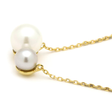 4℃ 4℃ K18 イエローゴールド ツイン パール ネックレス イエローゴールド K18YG パール ネックレス K18YG 750 真珠