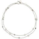 ノンブランド NON BRAND ボールチェーン Wチェーンブレス ホワイトゴールド K18WG ブレスレット 750 18K