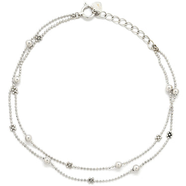 ノンブランド NON BRAND ボールチェーン Wチェーンブレス ホワイトゴールド K18WG ブレスレット 750 18K