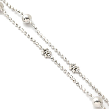 ノンブランド NON BRAND ボールチェーン Wチェーンブレス ホワイトゴールド K18WG ブレスレット 750 18K