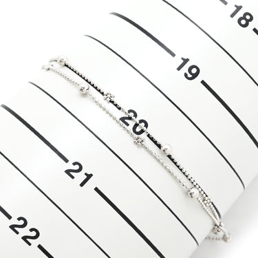 ノンブランド NON BRAND ボールチェーン Wチェーンブレス ホワイトゴールド K18WG ブレスレット 750 18K