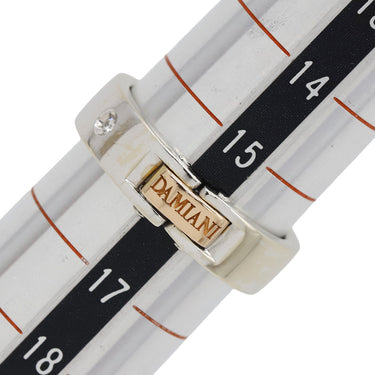 ダミアーニ DAMIANI ロゴ リング ピンクゴールド×ホワイトゴールド K18PG K18WG ダイヤモンド リング 指輪 PG×WG コンビ 1P ダイヤモンド 16号