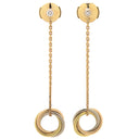 カルティエ Cartier トリニティ ダイヤ ホワイトゴールドXイエローゴールドXピンクゴールド K18YG K18PG K18WG ピアス ドロップ 1P 750 18K