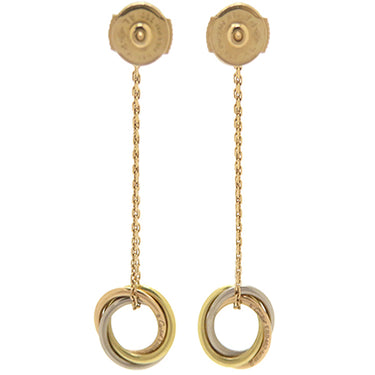 カルティエ Cartier トリニティ ダイヤ ホワイトゴールドXイエローゴールドXピンクゴールド K18YG K18PG K18WG ピアス ドロップ 1P 750 18K