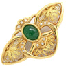 ノンブランド NON BRAND エメラルド ダイヤ イエローゴールド K18YG エメラルド ダイヤモンド ブローチ ハチ MOTH 昆虫モチーフ