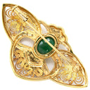 ノンブランド NON BRAND エメラルド ダイヤ イエローゴールド K18YG エメラルド ダイヤモンド ブローチ ハチ MOTH 昆虫モチーフ