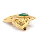 ノンブランド NON BRAND エメラルド ダイヤ イエローゴールド K18YG エメラルド ダイヤモンド ブローチ ハチ MOTH 昆虫モチーフ