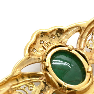 ノンブランド NON BRAND エメラルド ダイヤ イエローゴールド K18YG エメラルド ダイヤモンド ブローチ ハチ MOTH 昆虫モチーフ