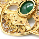 ノンブランド NON BRAND エメラルド ダイヤ イエローゴールド K18YG エメラルド ダイヤモンド ブローチ ハチ MOTH 昆虫モチーフ