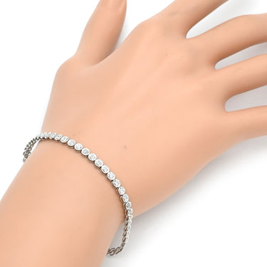 ノンブランド NON BRAND テニスブレスレット ホワイトゴールド K18WG ダイヤモンド ブレスレット ダイヤブレス