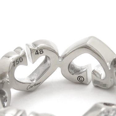 カルティエ Cartier Cハート ダイヤ ホワイトゴールド K18WG ダイヤモンド ＃48(JP8) リング 指輪 750 WG 18金 18K 8号