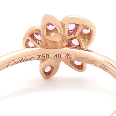 カルティエ Cartier カレス ドルキデ パル カルティエ B4096048 ピンクゴールド K18PG ピンクサファイア ダイヤモンド #48(JP8) リング 指輪 Au750 PG 蘭モチーフ 8号