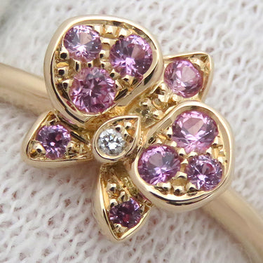 カルティエ Cartier カレス ドルキデ パル カルティエ B4096048 ピンクゴールド K18PG ピンクサファイア ダイヤモンド #48(JP8) リング 指輪 Au750 PG 蘭モチーフ 8号