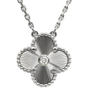 ヴァンクリーフアーペル Van Cleef & Arpels ヴィンテージ アルハンブラ ペンダント VCARP6L800 ホワイトゴールド K18WG ダイヤモンド ネックレス 2020年ホリデー限定 Au750 ギヨシェ　