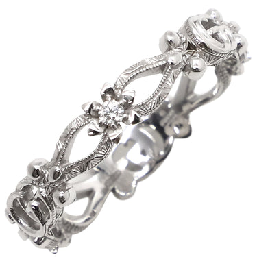 グッチ GUCCI GG フローラ ダイヤリング ホワイトゴールド K18WG ダイヤモンド #18 リング 指輪 Au750 17号