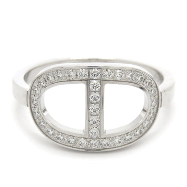 エルメス HERMES シェーヌダンクル コントゥール MM H123603B 00052 ホワイトゴールド K18WG ダイヤモンド #52(JP12) リング 指輪 750AU 11.5号