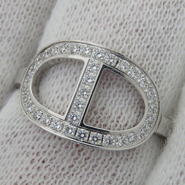 エルメス HERMES シェーヌダンクル コントゥール MM H123603B 00052 ホワイトゴールド K18WG ダイヤモンド #52(JP12) リング 指輪 750AU 11.5号