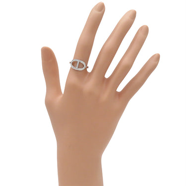 エルメス HERMES シェーヌダンクル コントゥール MM H123603B 00052 ホワイトゴールド K18WG ダイヤモンド #52(JP12) リング 指輪 750AU 11.5号