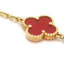 ヴァンクリーフアーペル Van Cleef & Arpels ヴィンテージアルハンブラ VCARD35500 レッド×イエローゴールド K18YG カーネリアン ブレスレット 赤 750YG 18金 5モチーフ