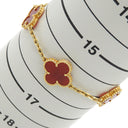 ヴァンクリーフアーペル Van Cleef & Arpels ヴィンテージアルハンブラ VCARD35500 レッド×イエローゴールド K18YG カーネリアン ブレスレット 赤 750YG 18金 5モチーフ