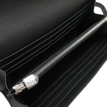 エルメス HERMES ケリーウォレット ロング ブラック ヴォーエプソン 長財布 シルバー金具 黒