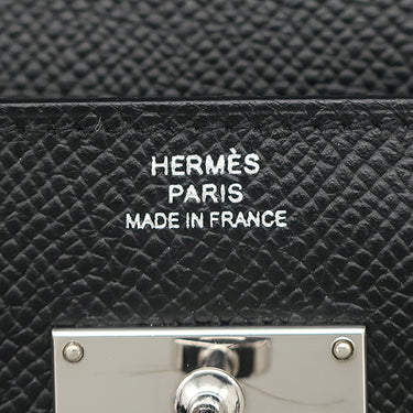 エルメス HERMES ケリーウォレット ロング ブラック ヴォーエプソン 長財布 シルバー金具 黒