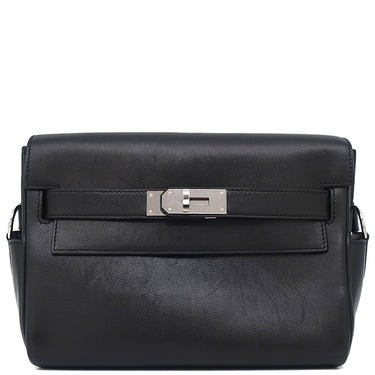 エルメス HERMES ケリー メッセンジャーPM ブラック エバーグレイン ショルダーバッグ シルバー金具 黒 ショルダー