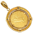 ノンブランド NON BRAND インディアンコイン イエローゴールド K18YG ダイヤモンド K21.6YG ペンダントトップ コインモチーフ