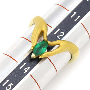 カレライカレラ Carrera y Carrera ハンドモチーフ エメラルドリング イエローゴールド K18YG エメラルド リング 指輪 18金 750 イエローゴールド 手モチーフ 12号