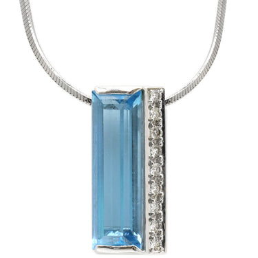 TASAKI TASAKI ブルートパーズ ダイヤ ブルーXホワイトゴールド K18WG ブルートパーズ ダイヤモンド ネックレス バケットカット 750WG