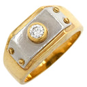 ノンブランド NON BRAND ダイヤ コンビリング イエローゴールドXプラチナシルバー K18YG Pt900 ダイヤモンド リング 指輪 1P 1粒ダイヤ 16.5号