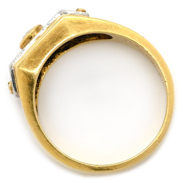 ノンブランド NON BRAND ダイヤ コンビリング イエローゴールドXプラチナシルバー K18YG Pt900 ダイヤモンド リング 指輪 1P 1粒ダイヤ 16.5号