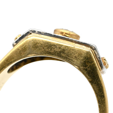 ノンブランド NON BRAND ダイヤ コンビリング イエローゴールドXプラチナシルバー K18YG Pt900 ダイヤモンド リング 指輪 1P 1粒ダイヤ 16.5号