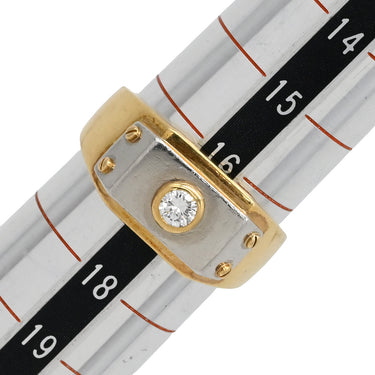 ノンブランド NON BRAND ダイヤ コンビリング イエローゴールドXプラチナシルバー K18YG Pt900 ダイヤモンド リング 指輪 1P 1粒ダイヤ 16.5号