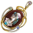 梶光夫 MITSUO KAJI マルチカラー×イエローゴールド K18YG ダイヤモンド ルビー エナメル ペンダントトップ Au750 18K エマイユ エナメル