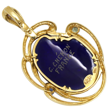 梶光夫 MITSUO KAJI マルチカラー×イエローゴールド K18YG ダイヤモンド ルビー エナメル ペンダントトップ Au750 18K エマイユ エナメル