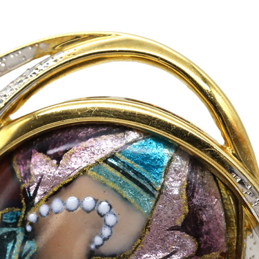 梶光夫 MITSUO KAJI マルチカラー×イエローゴールド K18YG ダイヤモンド ルビー エナメル ペンダントトップ Au750 18K エマイユ エナメル