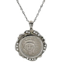 ノンブランド NON BRAND アメリカン イーグルコイン ペンダント ホワイトゴールドXプラチナシルバー K18WG Pt1000 ダイヤモンド ネックレス 750 18K .9995プラチナムコイン