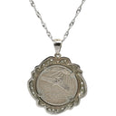 ノンブランド NON BRAND アメリカン イーグルコイン ペンダント ホワイトゴールドXプラチナシルバー K18WG Pt1000 ダイヤモンド ネックレス 750 18K .9995プラチナムコイン