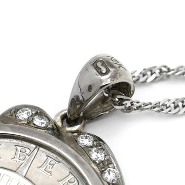 ノンブランド NON BRAND アメリカン イーグルコイン ペンダント ホワイトゴールドXプラチナシルバー K18WG Pt1000 ダイヤモンド ネックレス 750 18K .9995プラチナムコイン