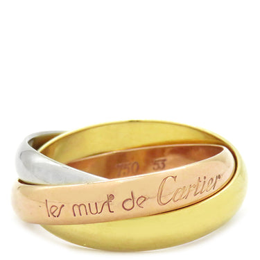 カルティエ Cartier トリニティ クラシック ホワイトゴールドXイエローゴールドXピンクゴールド K18WG K18YG K18PG #53(JP13) リング 指輪 3連 3カラー 13号