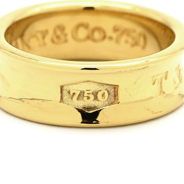 ティファニー Tiffany & Co 1837 ナロー イエローゴールド K18YG リング 指輪 750 18K 8号